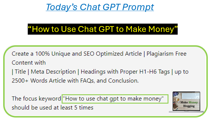 How to Use Chat GPT to Make Money 